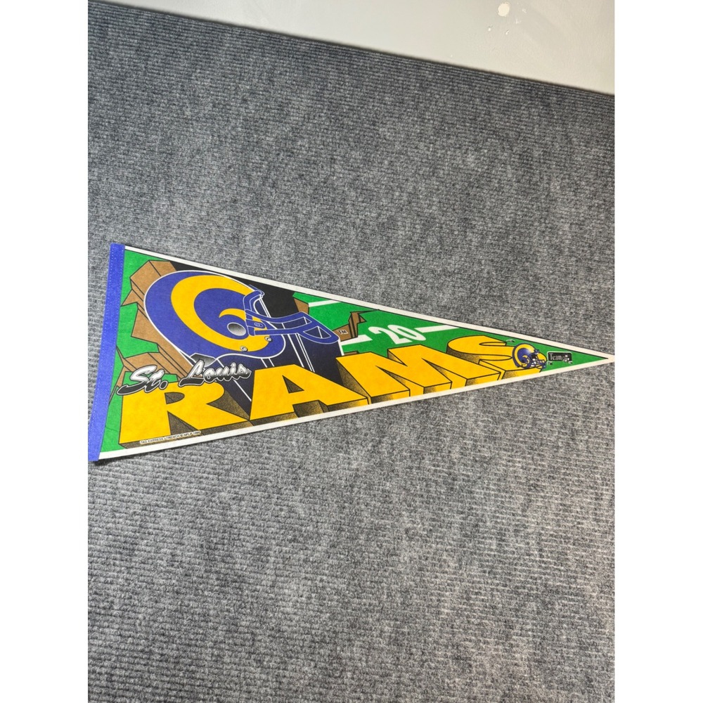 Vintage St. Louis Rams NFL Pennant Tag Express Trench 1995 Football